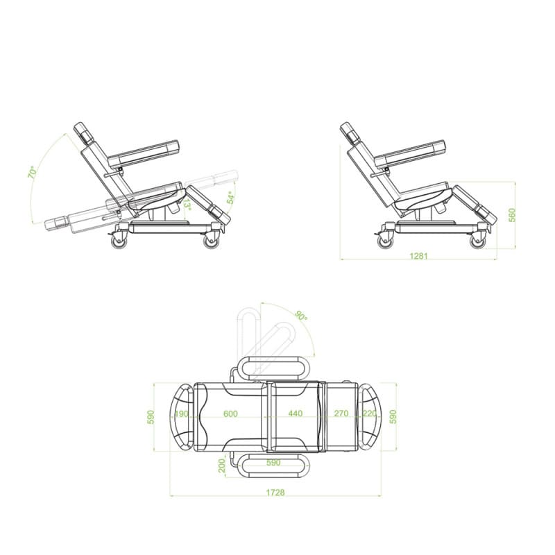 Phlebotomy and Dialysis Chair «Micra» black Medvana UK