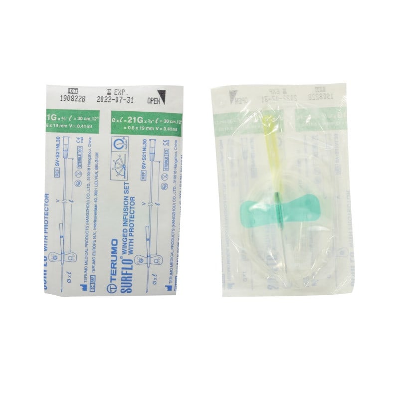 Surflo Safety Butterfly Needle 22G, 0.70 x 19 mm, black Medvana UK