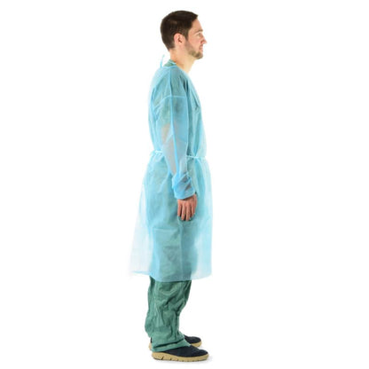 Disposable Gown made from PP Fleece blue Medvana UK