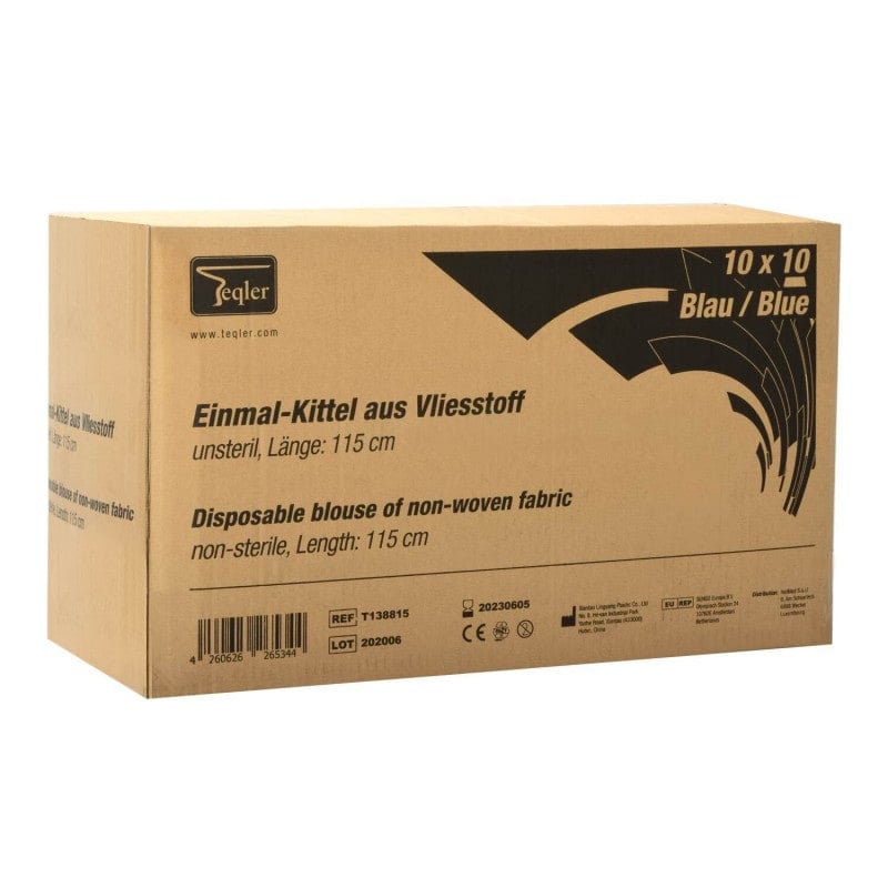 Disposable Gown made from PP Fleece blue Medvana UK