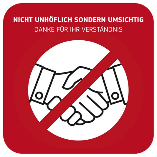 Sign «Händeschütteln vermeiden» Medvana UK