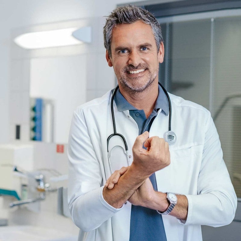 Men's Lab Coat with Stretch Sleeves 56n Medvana UK