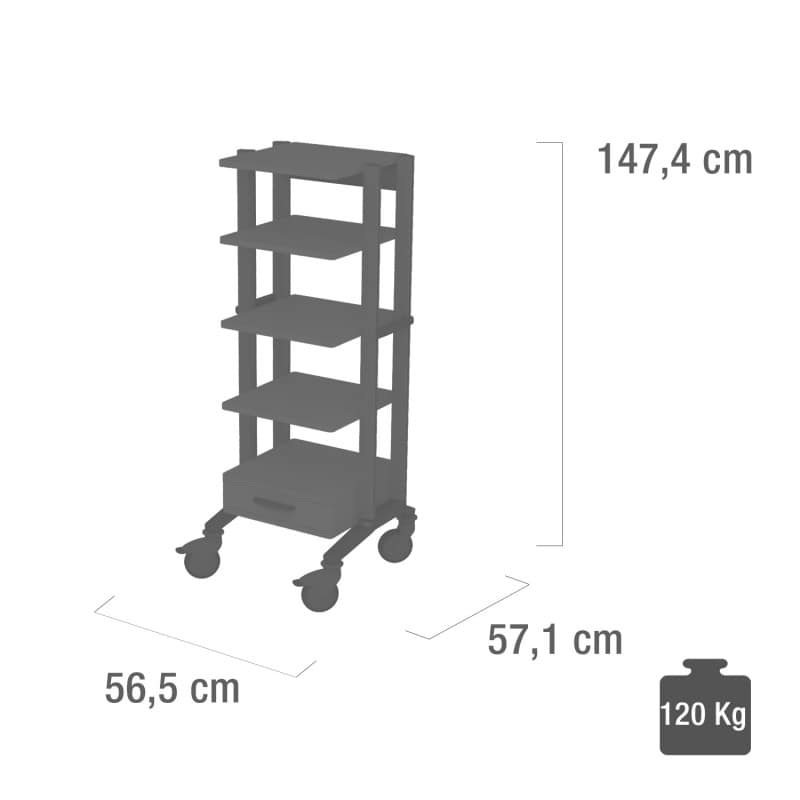 Doppio Endoscopy Trolley blue Medvana UK