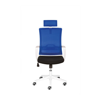 mySTUDIO Swivel Chair white, blue Medvana UK