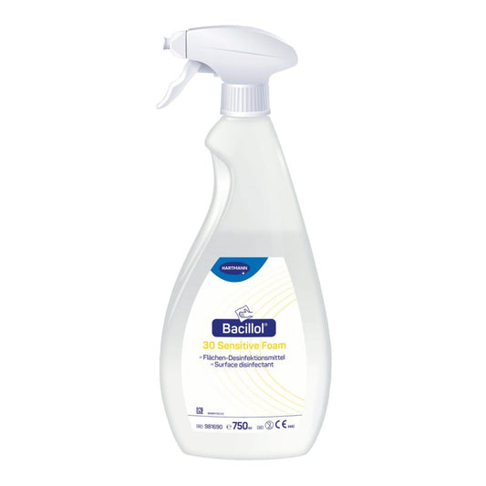 Bacillol 30 Sensitive Foam Surface Disinfectant 750 ml spray bottle Medvana UK