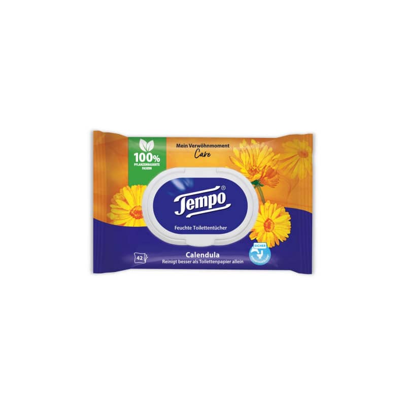 TEMPO Toilet Wipes "My Pampering Moment" with calendula &amp; camomile Medvana UK