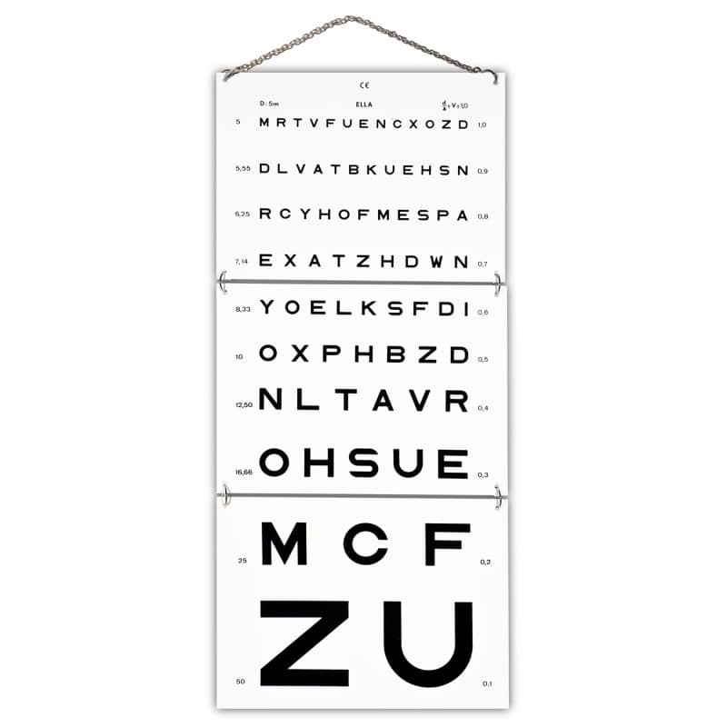 Eye Charts Letters, 3 m spacing Medvana UK
