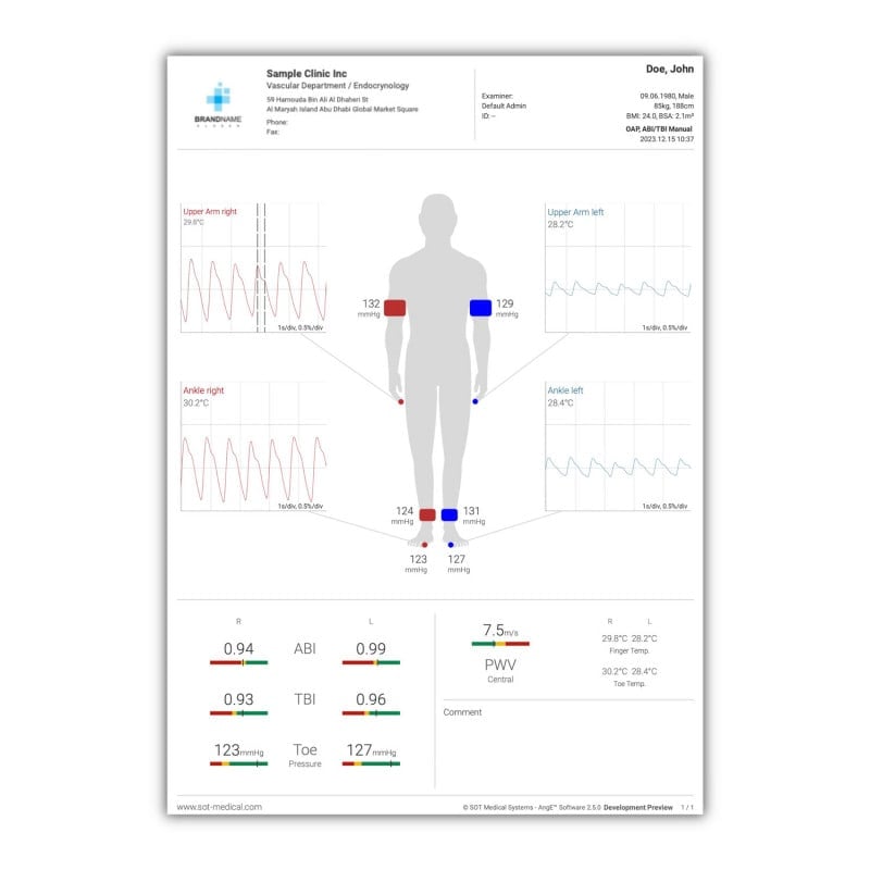 AngE™ Basic ABI OPO (arterial) + D-PPG-LRR (venous) Medvana UK