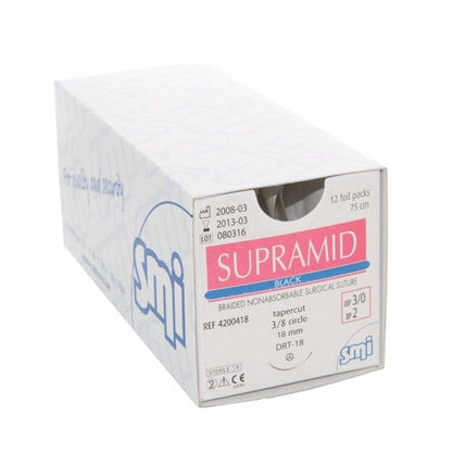 SMI Supramid Black USP3-0 EP2 75cm HRT18 Medvana UK
