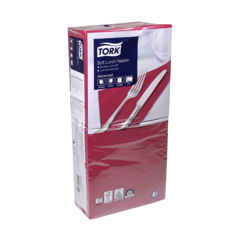 Tork Soft Napkins burgundy | 33 x 33 cm Medvana UK