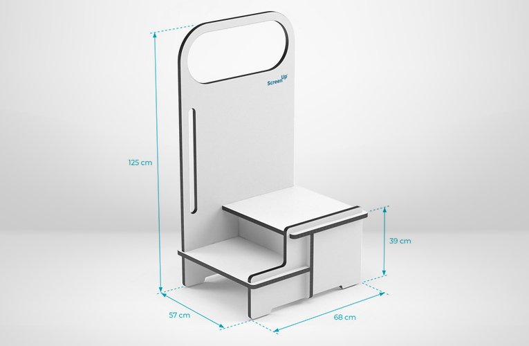 ScreenUp® Step-Up Platform with square handrail Medvana UK