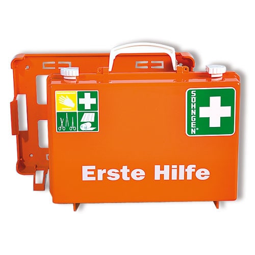 First aid bag with content orange