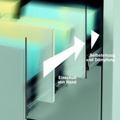Steel Filing Cabinet with Automatic Closing System 3 drawers, 3 tracks | ultramarine Medvana UK