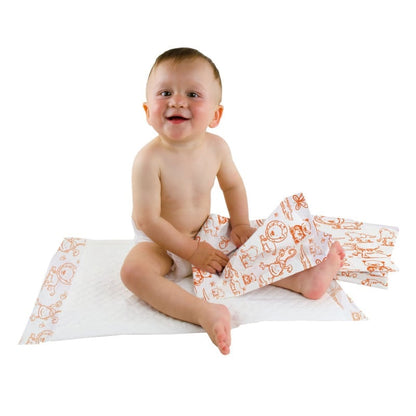 Baby Underlays 40x60cm, 50pcs. zoo animals (orange) Medvana UK