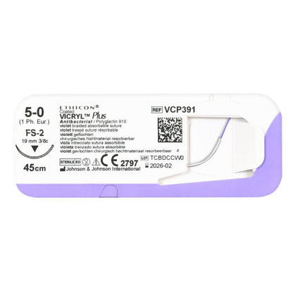 Vicryl Plus Violet Absorbable Sutures USP2-0 70cm CT1