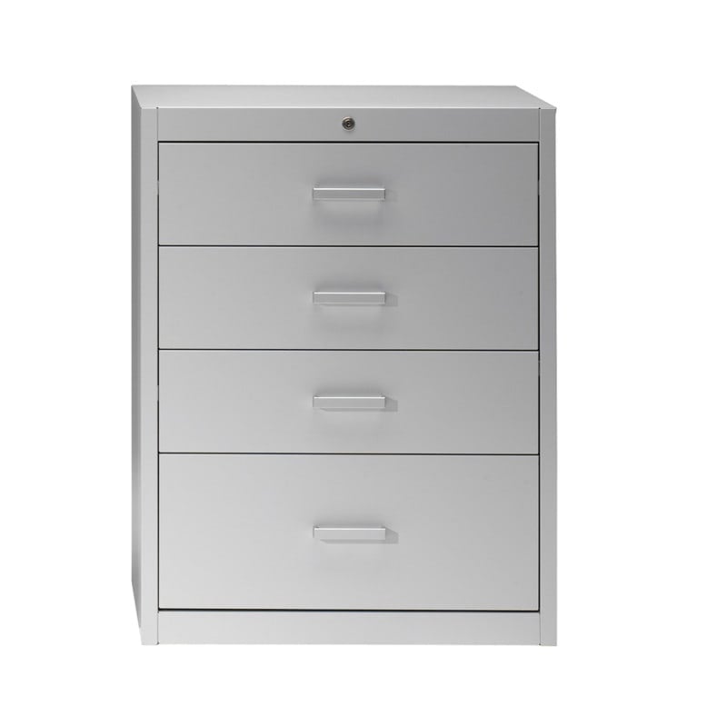 Mauser metallic storage cupboard with self closing system 4 drawers - 2 tracks | graphite Medvana UK