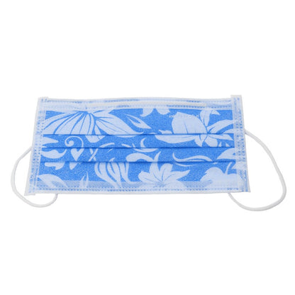 Monoart® Surgical Mask with flower pattern blue Medvana UK