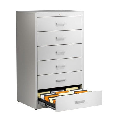 Metallic storage cupboard for cards by Mauser 6 drawers - 3 tracks | rubin red Medvana UK
