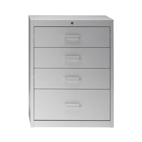 Metallic storage cupboard for cards by Mauser 3 drawers - 3 tracks | white Medvana UK