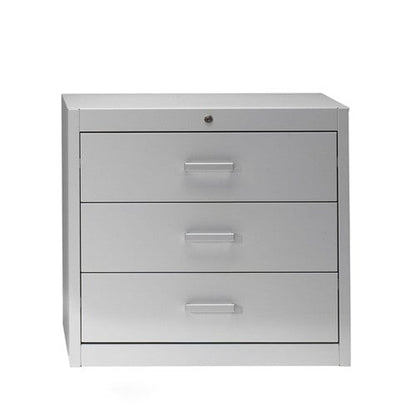 Metallic storage cupboard for cards by Mauser 3 drawers - 3 tracks | ultramarine Medvana UK