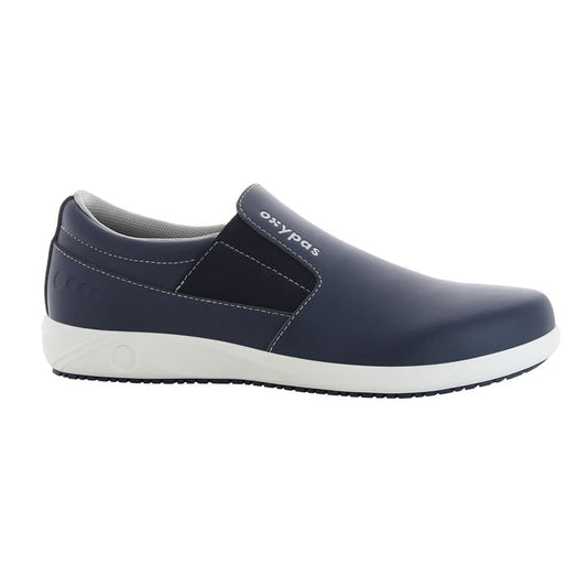 Mens' Leather Slip-On Shoes dark blue | 45 Medvana UK
