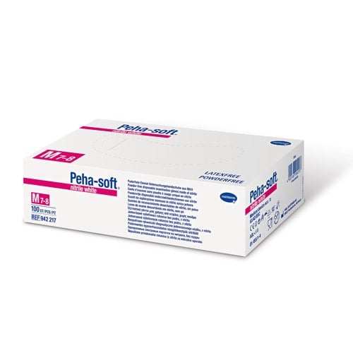 Peha-soft Nitrile White Gloves S
