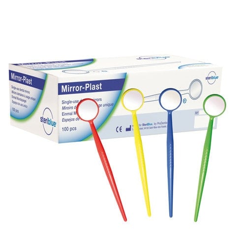 Disposable Dental Mirror, 100 pcs mixed colours Medvana UK