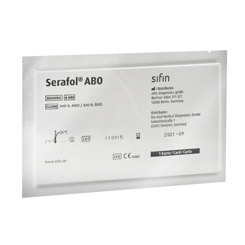 Serafol AB0 Bedside Cards 50 Kits Medvana UK