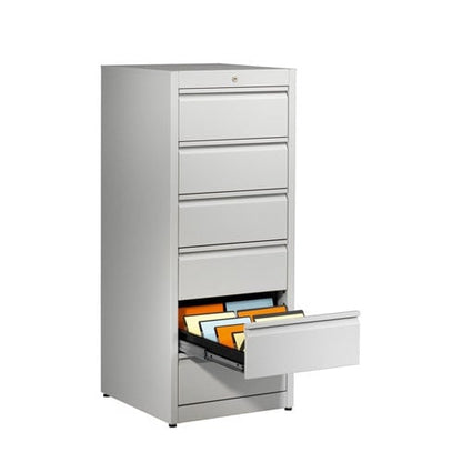 Steel Filing Cabinet 4 drawers, 2 tracks | light grey Medvana UK