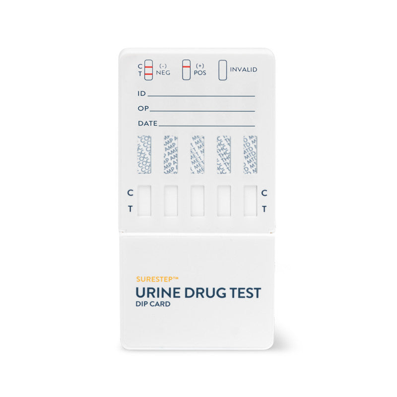 SureStep™ Urine Drug Test Dip Card (6) + SVT COC150-AMP500-EDDP100-MOP300-BZO300-BUP10 Medvana UK