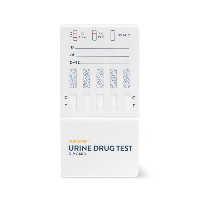 SureStep™ Urine Drug Test Dip Card (5-Panel Multi Drug Dip Test) COC-AMP-EDDP100-MOP-BZO Medvana UK