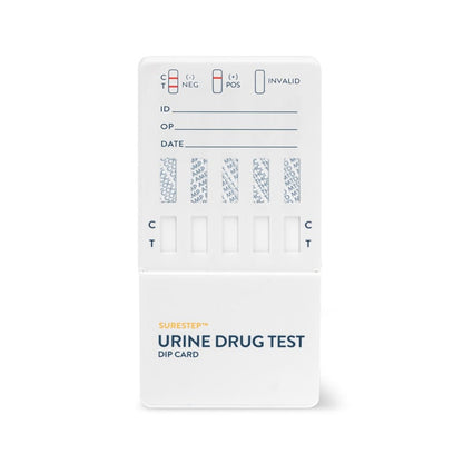 SureStep™ Urine Drug Test Dip Card (5-Panel Multi Drug Dip Test) COC-EDDP100-MOP-BZO-BUP Medvana UK