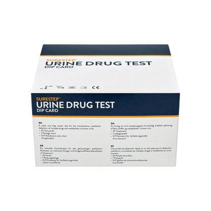 SureStep™ Urine Drug Test Dip Card (5) + SVT COC150-AMP500-EDDP100-MOP-BZO Medvana UK