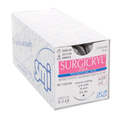 Surgicryl PGA USP4-0 EP1.5 75cm DS16 Medvana UK