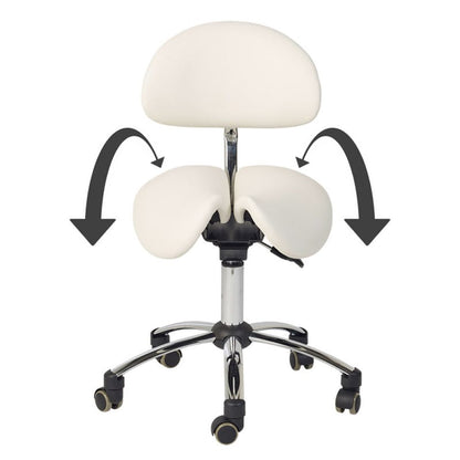 Saddle Stool with Backrest black