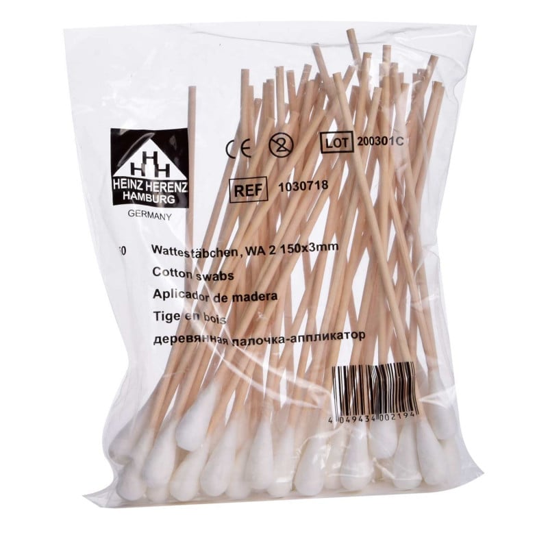 Large Cotton Swabs w-Wooden Stick 300 mm Medvana UK